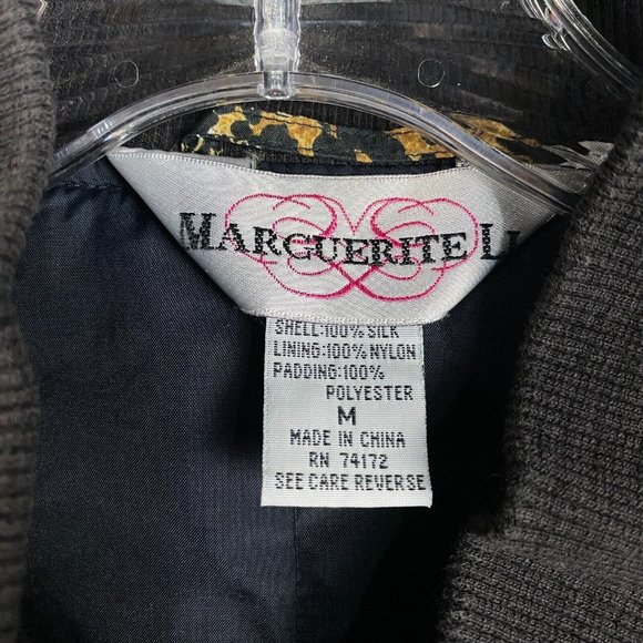 Marguerite Li Silk Bombers Jacket Women's Medium Cheetah Print Full Zip Adults - Picture 3 of 8